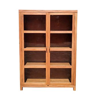 Old World Glass Door Curio Cabinet