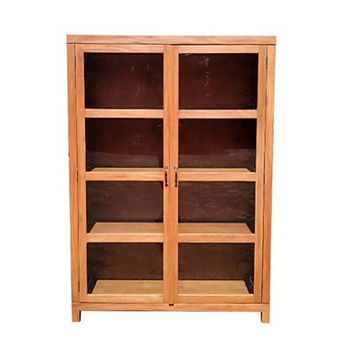 Old World Glass Door Curio Cabinet
