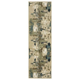 StyleHaven Ryder Distressed Abstract Hi-low Pile Fringed Edge Area Rug