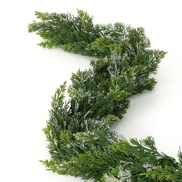 Sullivan's 72" Artificial Frosted Green Cedar Christmas Garland - Green