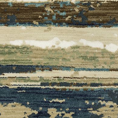 StyleHaven Ryder Ombre Distressed Gridwork Hi-low Pile Fringed Edge Area Rug