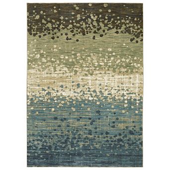 StyleHaven Ryder Ombre Distressed Gridwork Hi-low Pile Fringed Edge Area Rug