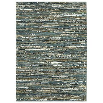 StyleHaven Ryder Ombre Distressed Gridwork Hi-low Pile Fringed Edge Area Rug