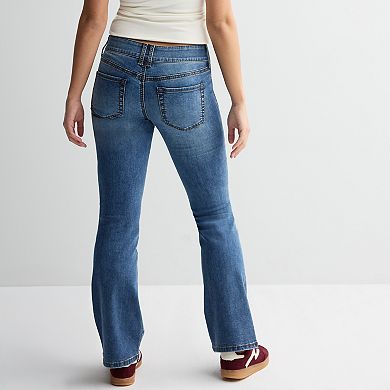 Juniors' Project Indigo Low-Rise Button Pocket Fashion Bootcut Jeans