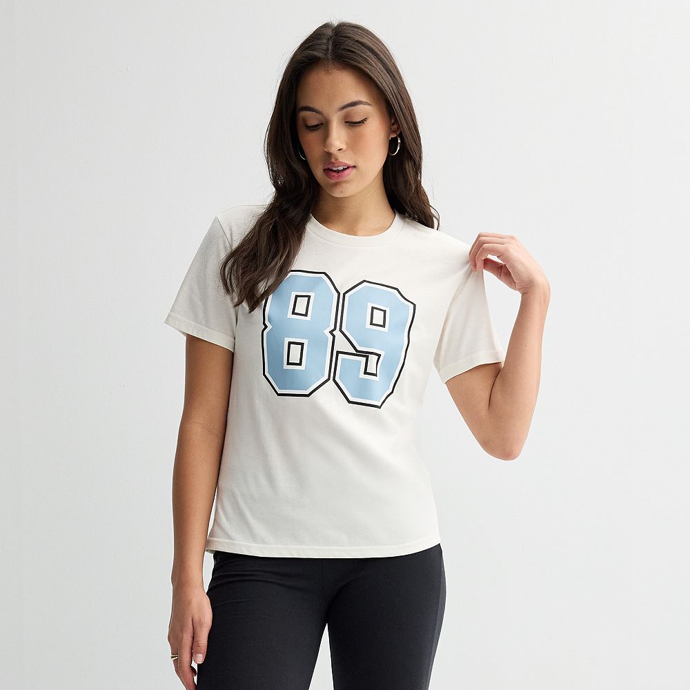 Juniors' Modern Lux 89 Block Numbers Graphic Tee