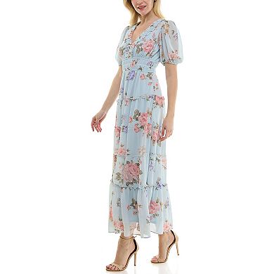 Women's Maison Tara Romantic Floral Maxi Dress
