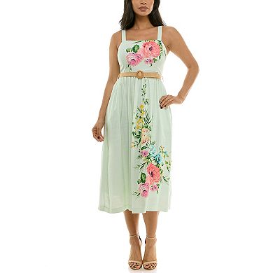 Women's Maison Tara Rafia Belt Floral Sundress