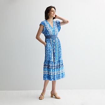 Women's Maison Tara Striped Print Smocked Maxi Dress