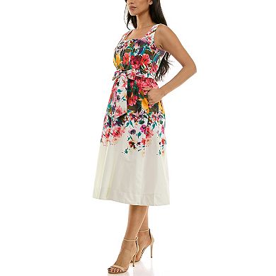 Women's Maison Tara Floral Fit & Flare Midi Dress