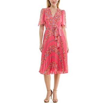 Women's Maison Tara Floral Pleated Midi Dress
