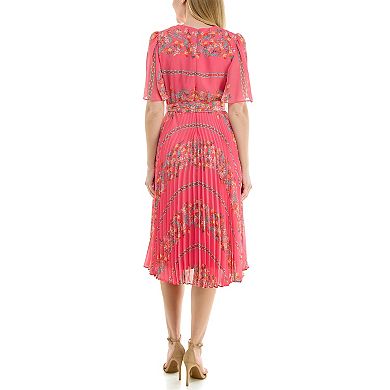 Women's Maison Tara Floral Pleated Midi Dress