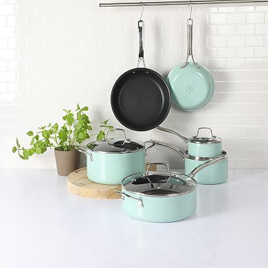 Martha Stewart Lockton 10-Piece Nonstick Enameled Aluminum Pots and Pans Cookware Set