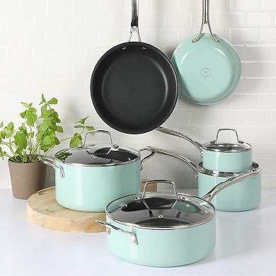 Martha Stewart Lockton 10-Piece Nonstick Enameled Aluminum Pots and Pans Cookware Set