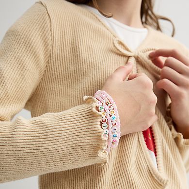 Girls 7-16 Trixxi 3-pc. Cardigan, Strawberry Graphic Tee & Printed Skirt Set with Stretch Bracelets