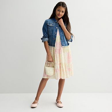 Girls 7-16 Trixxi Mixed Print Flutter Sleeve Midi Dress
