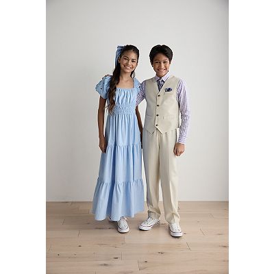 Girls 7-16 Trixxi Laser Cut Roses Puff Sleeve Midi Dress with