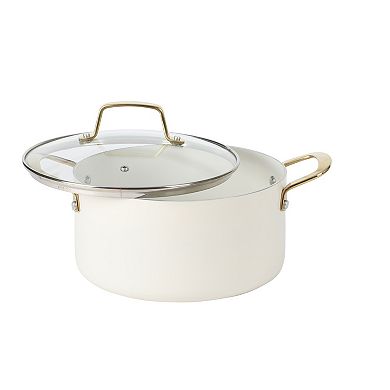 Martha Stewart Lockton 10-Piece Ceramic Nonstick Aluminum Cookware Set with Lids