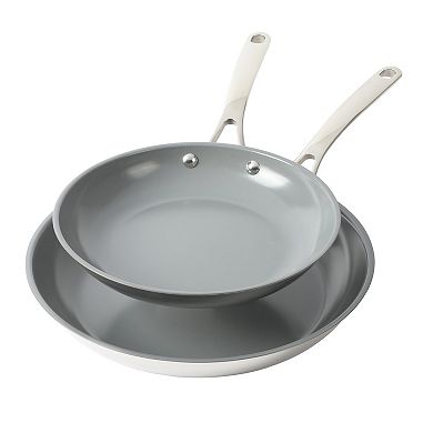 Martha Stewart Delaroux 10-Piece Stainless Steel Ceramic Nonstick Pots & Pans Set with Lids