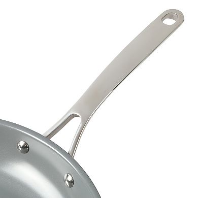 Martha Stewart Delaroux 10-Piece Stainless Steel Ceramic Nonstick Pots & Pans Set with Lids