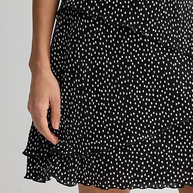 Women's Studio Connection Short Sleeve V-Neck Pleated Tiered Mini Dress