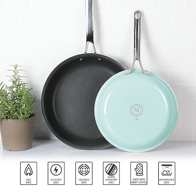 Martha Stewart Lockton 2-Piece Heavy Gauge Aluminum Nonstick Frying Pan Set