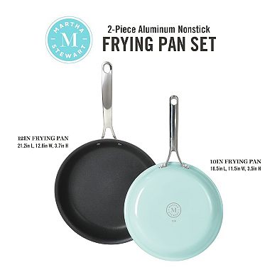 Martha Stewart Lockton 2-Piece Heavy Gauge Aluminum Nonstick Frying Pan Set