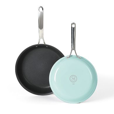 Martha Stewart Lockton 2-Piece Heavy Gauge Aluminum Nonstick Frying Pan Set