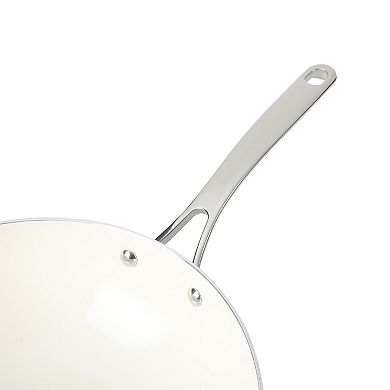 Martha Stewart Lockton 12 in. Ceramic Nonstick Multipurpose Wok Frying Pan