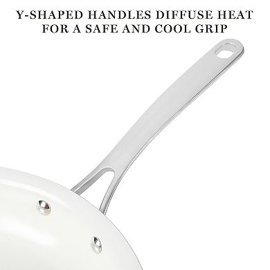 Martha Stewart Lockton 12 in. Ceramic Nonstick Multipurpose Wok Frying Pan
