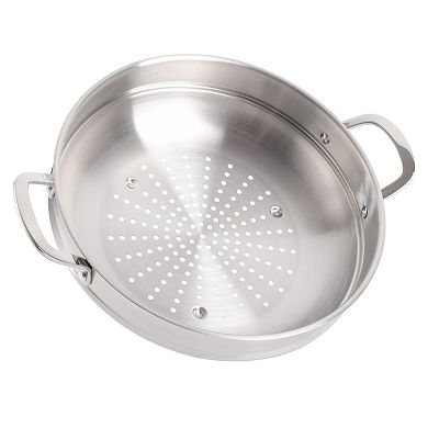Martha Stewart Castelle 12 in. Stainless Steel Rounded Multi-Purpose Pan & Steamer Insert
