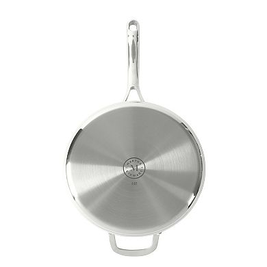 Martha Stewart Delaroux 4 Qt. Stainless Steel Ceramic Nonstick Saute Pan with Glass Lid