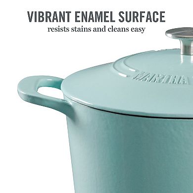 Martha Stewart Gatwick Ombre 7 Qt. Enameled Cast Iron Dutch Oven