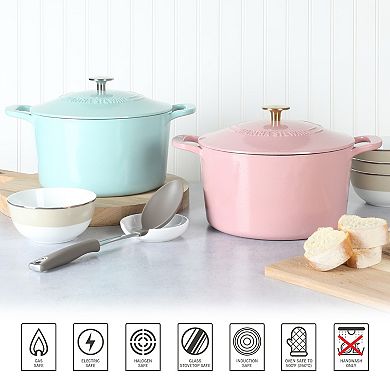 Martha Stewart Gatwick Ombre 7 Qt. Enameled Cast Iron Dutch Oven