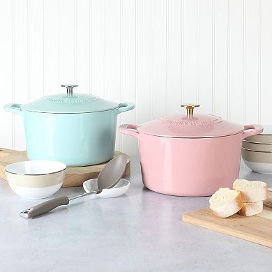 Martha Stewart Gatwick Ombre 7 Qt. Enameled Cast Iron Dutch Oven