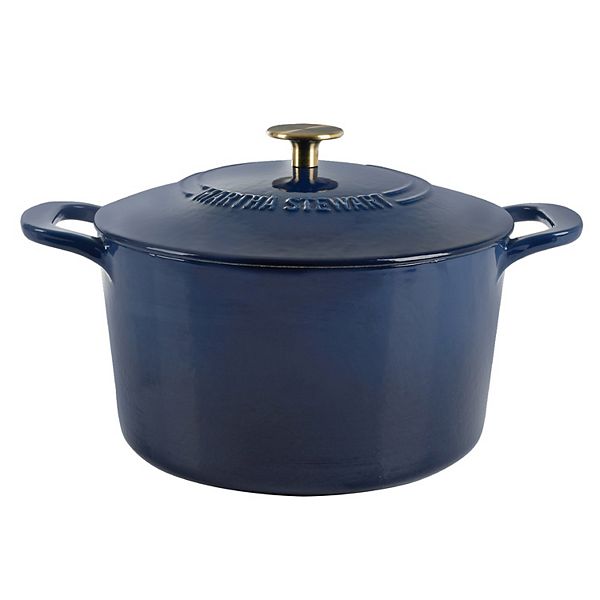 Martha Stewart Gatwick Ombre 7 Qt. Enameled Cast Iron Dutch Oven - Martha Blue