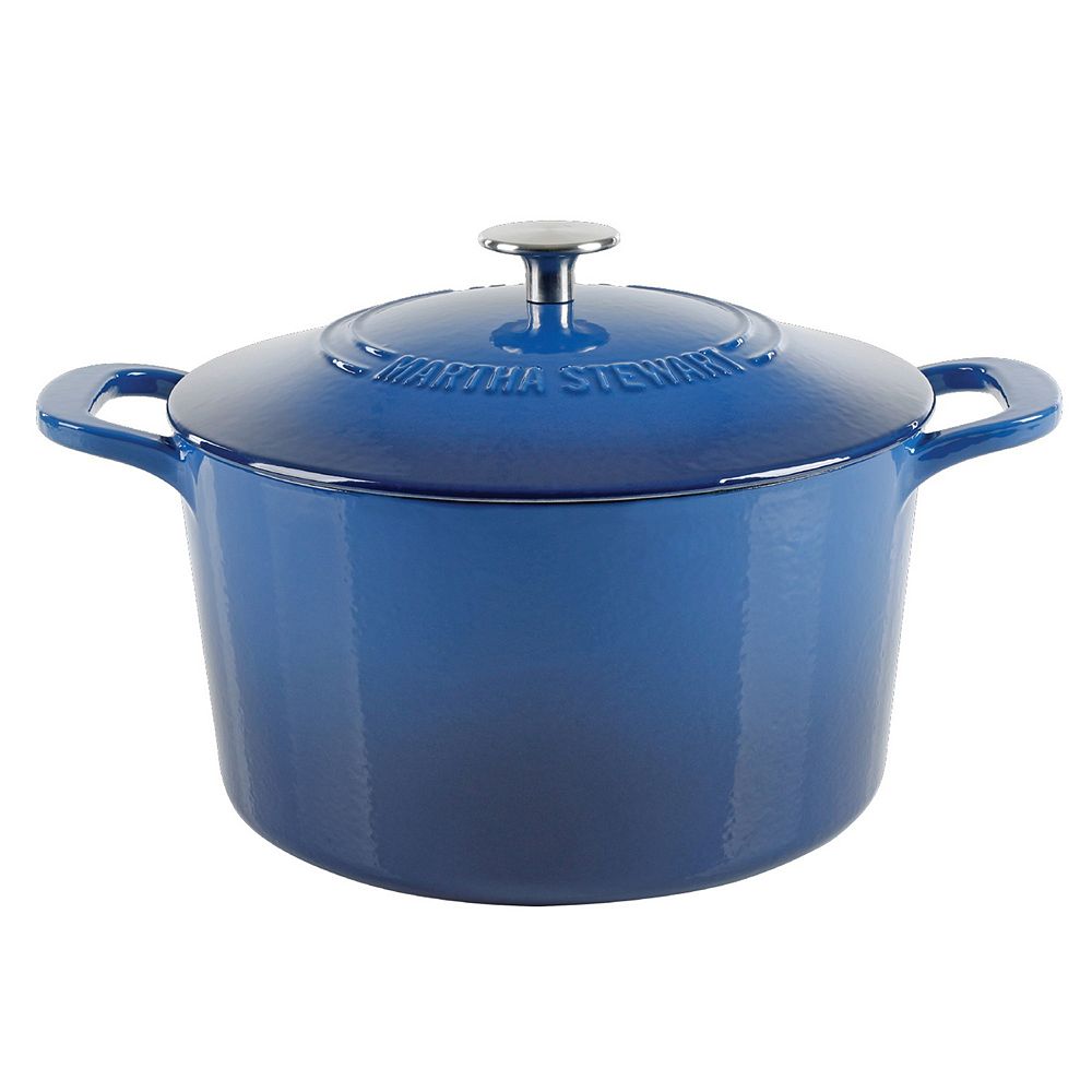 Martha Stewart Gatwick Ombre 7 Qt. Enameled Cast Iron Dutch Oven - Cream