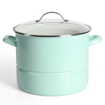Martha Stewart 16-qt Enameled Steel Steamer Stock Pot with Lid