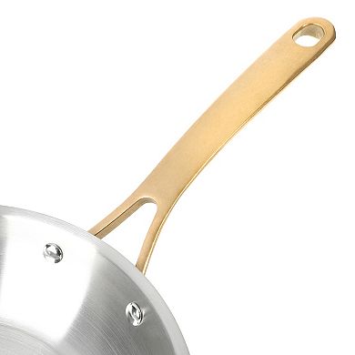 Martha Stewart 12-Piece Stainless Steel Gold-Tone Handled Cookware Set