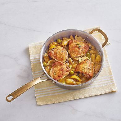 Martha Stewart 12-Piece Stainless Steel Gold-Tone Handled Cookware Set
