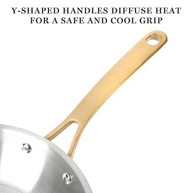 Martha Stewart 12-Piece Stainless Steel Gold-Tone Handled Cookware Set