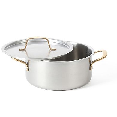Martha Stewart 12-Piece Stainless Steel Gold-Tone Handled Cookware Set