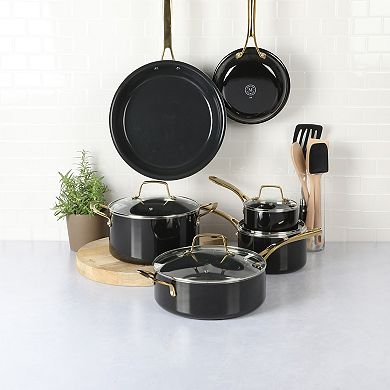 Martha Stewart 14-Piece Nonstick Heavy-Gauge Aluminum Cookware & Utensil Combo Set