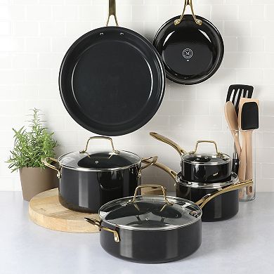 Martha Stewart 14-Piece Nonstick Heavy-Gauge Aluminum Cookware & Utensil Combo Set