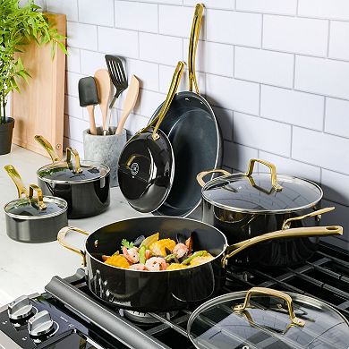 Martha Stewart 14-Piece Nonstick Heavy-Gauge Aluminum Cookware & Utensil Combo Set