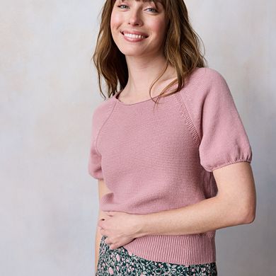 Petite LC Lauren Conrad Raglan Sleeve Knit Sweater Tee