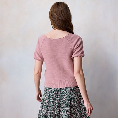 Petite LC Lauren Conrad Raglan Sleeve Knit Sweater Tee