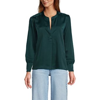 Women's Lands' End Satin Popover Shirt