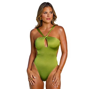 Juniors' CUPSHE JoJo Cutout Tie Back Cheeky One-Piece Swimsuit