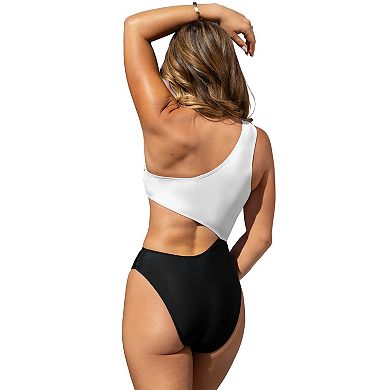 Women's CUPSHE X JoJo Escaping Asymmetrical Stud Cutout One-Piece Swimsuit