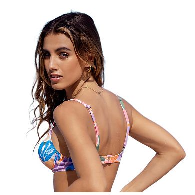 Juniors' Cupshe Paneled Underwire Bust Enhancing Swim Top